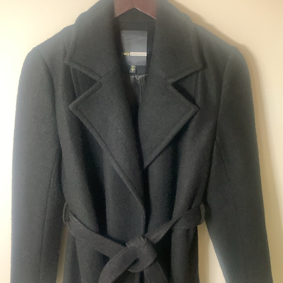 ANTHROPOLOGIE PLENTY BY TRACY REESE black wool blend TAN embroidered tie waist M - Picture 3 of 10